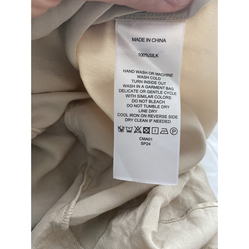 Quince 100% Washable Silk Maxi Slip Dress Women Sz S Champagne SEE NOTES - Picture 12 of 15
